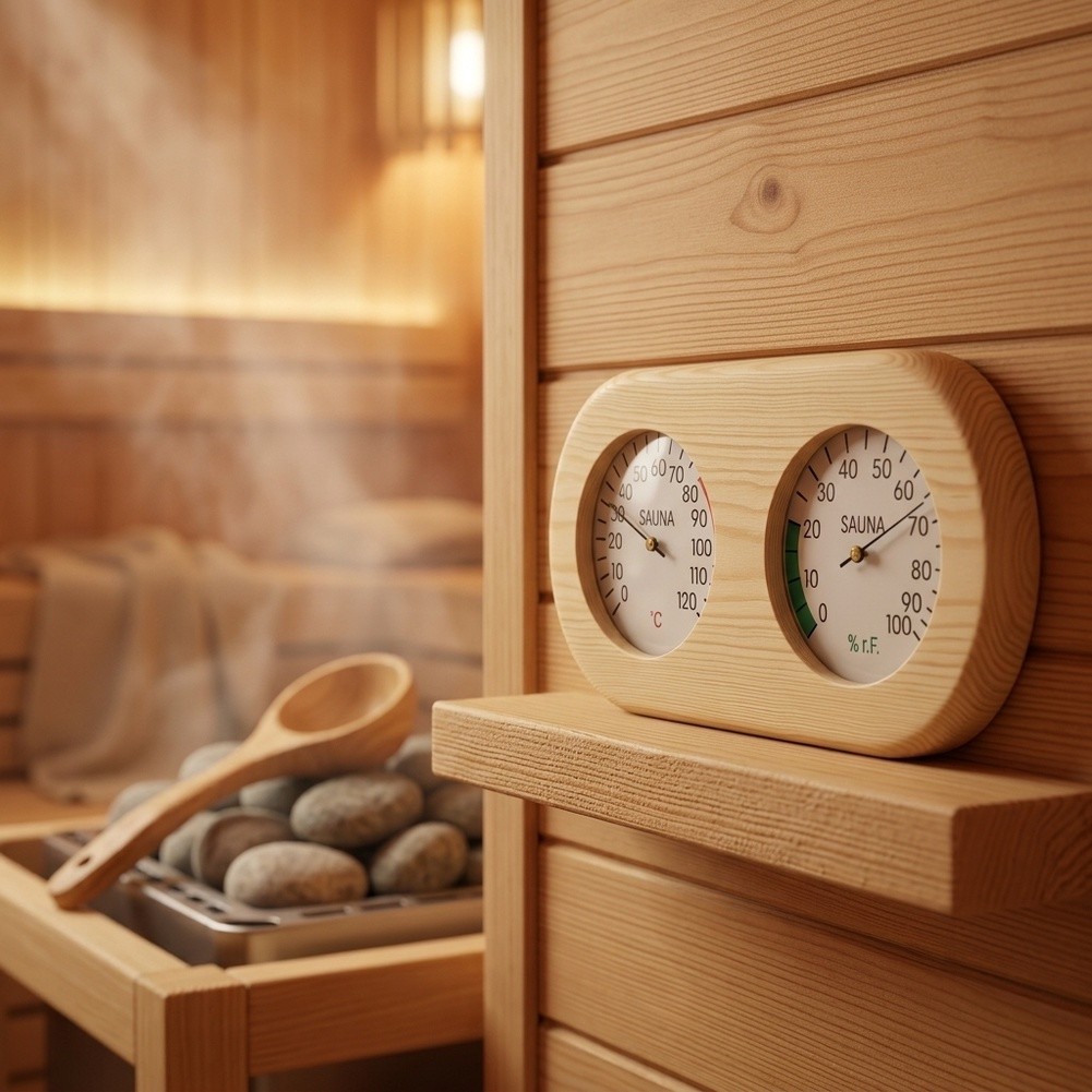 듀얼 온도 습도 게이지 Pinus Sylvestris  - Spa Wellness Center 리뷰 및 가격